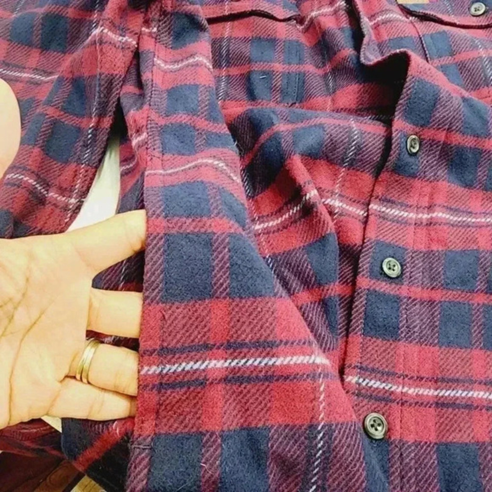 Excellent Orvis Men's L Flannel Button down Shirt‎ Jacket Plaid 9245 - Picture 7 of 9